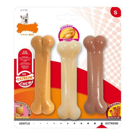 Kutya rágójátékok Nylabone Extreme Chew Value Pack Bacon Földimogyoróvaj S méret Csirke Nejlon (3 pcs) MOST 12220 HELYETT 7317 Ft-ért!