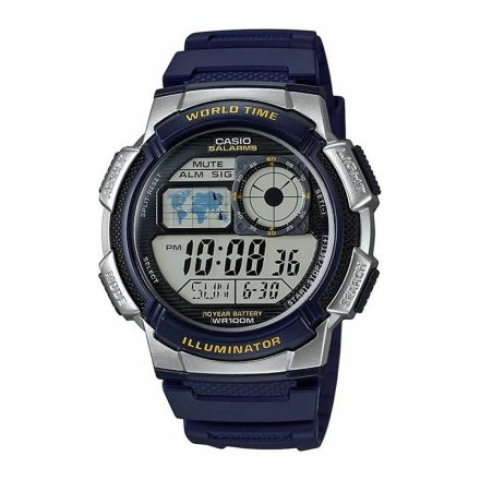 Férfi karóra Casio WORLD TIME ILLUMINATOR - 5 ALARMS, 10 YEAR BATTERY Fekete Szürke (Ø 40 mm) (Ø 43 mm) MOST 53900 HELYETT 35435 Ft-ért!