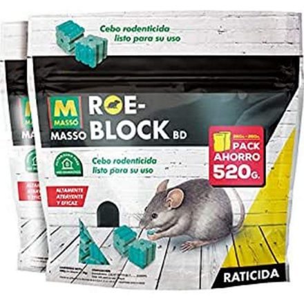 Patkányméreg Massó Roe-Block 260 gr + 260 gr 520 g MOST 9119 HELYETT 5457 Ft-ért!