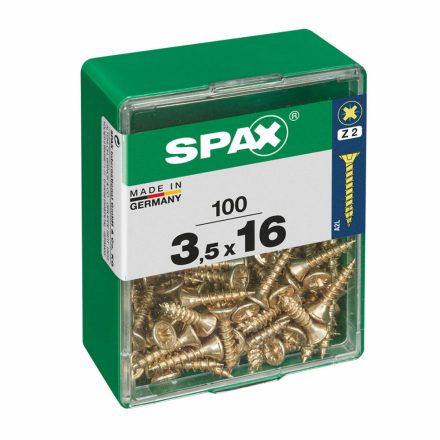 Csavaros doboz SPAX Lapos fej 3,5 x 16 mm (100 egység) MOST 5569 HELYETT 3125 Ft-ért!