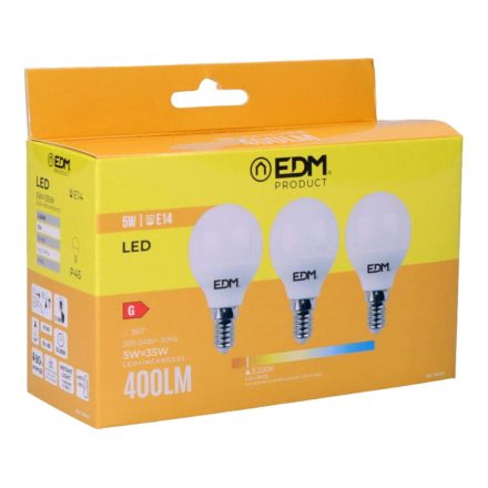 3 db LED-izzó EDM 98200 G 35 W 5 W 50 W E14 400 lm Ø 4,5 x 8 cm (3200 K) MOST 5754 HELYETT 3018 Ft-ért!