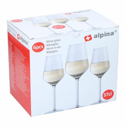 Set of wine glasses Alpina Átlátszó 370 ml (6 egység) MOST 19869 HELYETT 11889 Ft-ért!