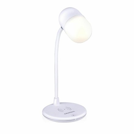 LED-es lámpa hangszóróval és vezeték nélküli töltővel Grundig Fehér 10 W 50 lm Ø 12 x 26 cm Műanyag 3 az 1 MOST 27225 HELYETT 18991 Ft-ért!