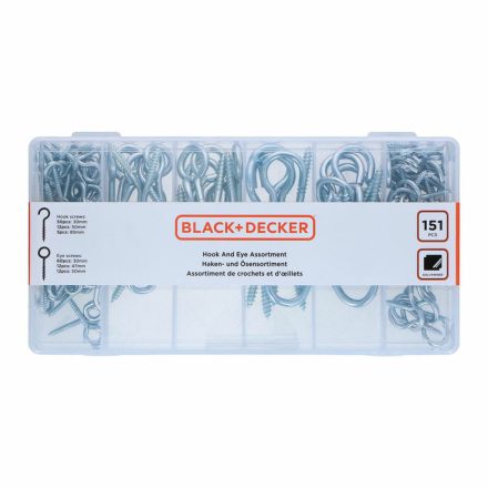 Szemszerű csavarok készlete Black & Decker 151 Darabok MOST 10619 HELYETT 5961 Ft-ért!