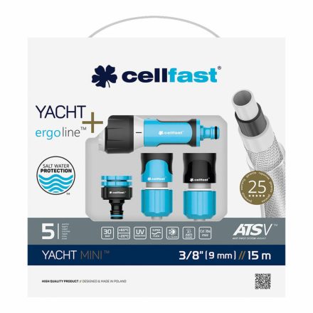 Tömlőkészlet tartozékokkal Cellfast Yacht Mini Ats PVC 15 m Ø 9 mm MOST 32538 HELYETT 22695 Ft-ért!