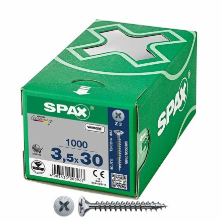 Csavaros doboz SPAX Wirox Z2 Lapos fej 3,5 x 30 mm 1000 Unidades MOST 22832 HELYETT 15378 Ft-ért!