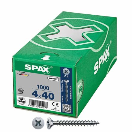 Csavaros doboz SPAX Wirox Z2 Lapos fej 4,0 x 40 mm 1000 Unidades MOST 35137 HELYETT 24505 Ft-ért!