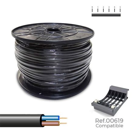 Elektromos kábel tömlő Sediles Fekete 2 x 1 mm 300 m H05VV-F MOST 160819 HELYETT 135896 Ft-ért!