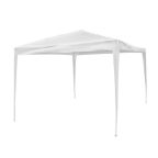   Pergola Gazebo Raffia Acél 300 x 300 x 240 cm Fehér MOST 34735 HELYETT 23389 Ft-ért!