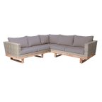   Kerti kanapé Patsy Szürke Fa Rattan 235 x 230 x 64,5 cm MOST 1420056 HELYETT 1080812 Ft-ért!