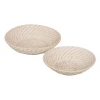   Asztaldísz Fehér Bambusz Rattan 35 x 35 x 8 cm (2 egység) MOST 30991 HELYETT 19876 Ft-ért!