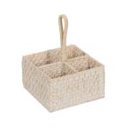   Evőeszköztartó kosár Fehér Bambusz Rattan 19 x 19 x 27 cm MOST 18299 HELYETT 10955 Ft-ért!