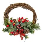   Adventi koszorú Többszínű PVC Rattan 30 x 30 x 10 cm MOST 19421 HELYETT 12451 Ft-ért!