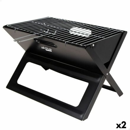 Hordozható grill Aktive Fekete Acél Vas 45 x 30 x 29 cm MOST 38594 HELYETT 22166 Ft-ért!