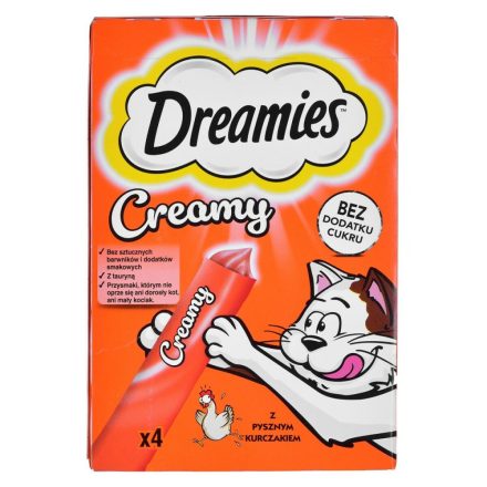 Snack for Cats Dreamies Creamy 4 x 10 g Csirke MOST 1771 HELYETT 1058 Ft-ért!