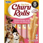   Kutya Snack Inaba Churu Rolls Chicken with salmon Csirke Lazac szín Hal 8 x 12 g MOST 9126 HELYETT 5465 Ft-ért!