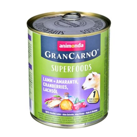 Nedves étel Animonda GranCarno Superfoods Fekete áfonya Bárány MOST 5058 HELYETT 3026 Ft-ért!