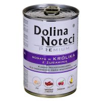   Nedves étel Dolina Noteci Premium Fekete áfonya Nyúl 400 g MOST 2761 HELYETT 1654 Ft-ért!