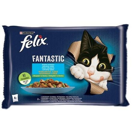 Macska eledel Purina                                 Lazac szín Cukkini Zöldbab 4 x 85 g MOST 2962 HELYETT 1769 Ft-ért!