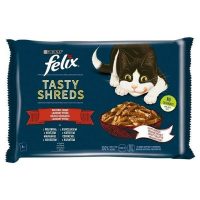   Macska eledel Purina Tasty Shreds Csirke Borjúhús 4 x 80 g MOST 3798 HELYETT 2274 Ft-ért!