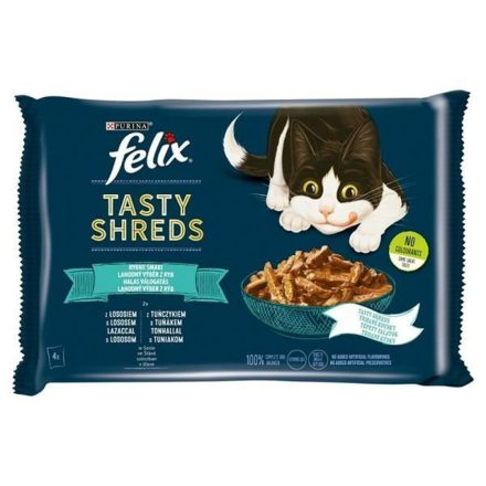 Macska eledel Purina Tasty Shreds Lazac szín Tonhal 4 x 80 g MOST 4308 HELYETT 2580 Ft-ért!