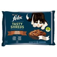   Macska eledel Purina Tasty Shreds Pulyka Kacsa 4 x 80 g MOST 3743 HELYETT 2241 Ft-ért!