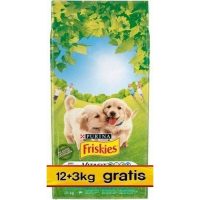   Takarmány Purina Friskies Junior Kölyök/Fiatal Csirke 15 kg MOST 39530 HELYETT 26936 Ft-ért!