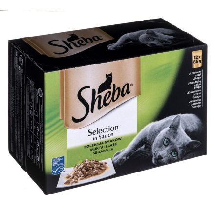 Macska eledel Sheba Selection Csirke Lazac szín Hal Borjúhús 100 g MOST 7495 HELYETT 4481 Ft-ért!