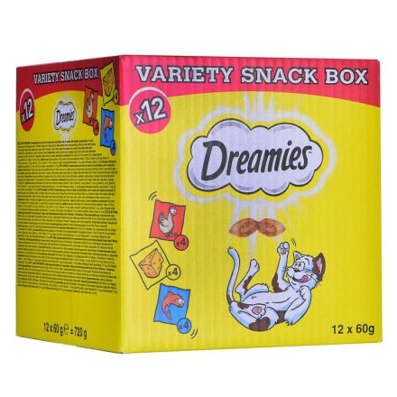 Snack for Cats Dreamies Variety 12 x 60 g Csirke Lazac szín Sajt MOST 11346 HELYETT 6961 Ft-ért!