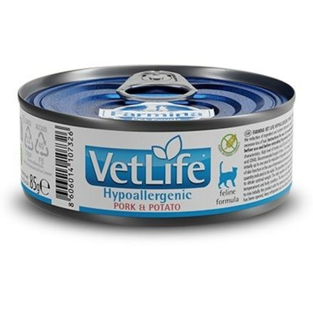 Macska eledel Farmina Vet Life Hypoallergenic Disznó 85 g MOST 2483 HELYETT 1488 Ft-ért!