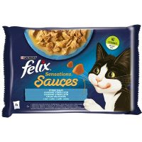   Macska eledel Purina Felix Sensations Tőkehal Sárgarépa Paradicsom 4 x 85 g MOST 2962 HELYETT 1769 Ft-ért!