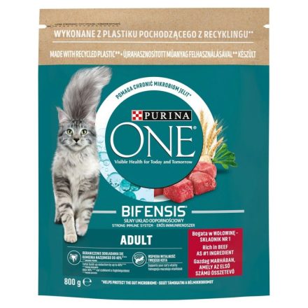 Macska eledel Purina One Bifensis Adult Felnőtt Borjúhús 800 g MOST 7471 HELYETT 4473 Ft-ért!