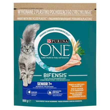 Macska eledel Purina One Bifensis Senior 7+ idősebb Csirke 800 g MOST 7935 HELYETT 4746 Ft-ért!