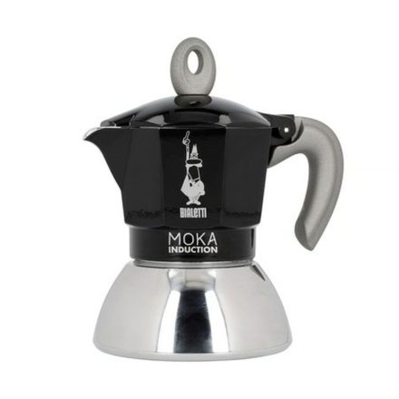 Kotyogós Kávéfőző Bialetti Moka Induction Fekete Fém Rozsdamentes acél Alumínium 100 ml 2 чаши за чай MOST 33536 HELYETT 22852 Ft-ért!