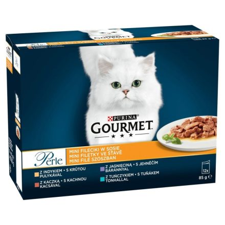 Macska eledel Purina Gourmet Perle Tonhal Pulyka Bárány Kacsa 12 x 85 g MOST 6907 HELYETT 4134 Ft-ért!