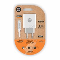   Fali töltő + USB-C Kábel Tech One Tech TEC2263 MOST 12305 HELYETT 7367 Ft-ért!