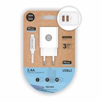   Fali töltő + Világító MFI Kábel Tech One Tech TEC2402 Dupla Lightning MOST 11756 HELYETT 6598 Ft-ért!